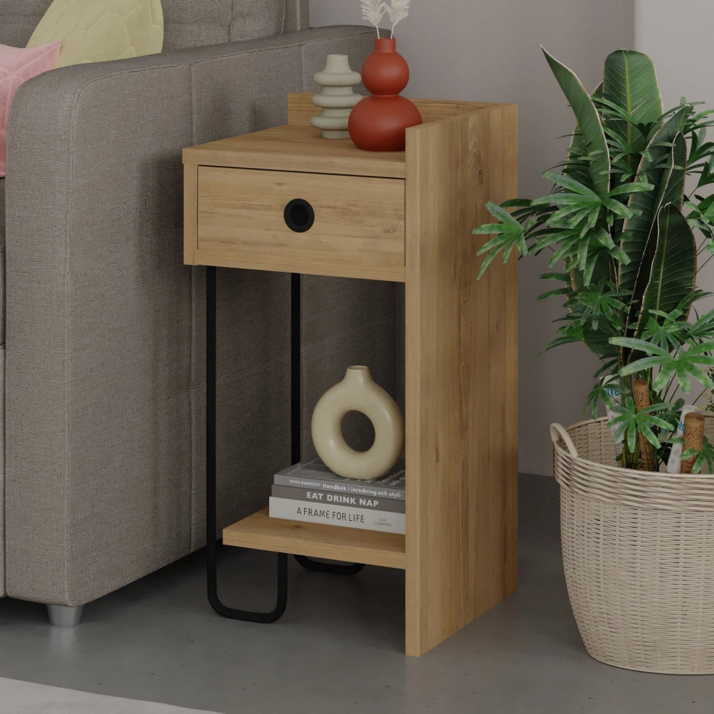 Comodino in legno "Sirius" 32 x 30 x 61 cm - Rovere