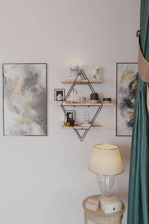 Cosme, Mensola 3 Ripiani, 70x16x60h cm oro