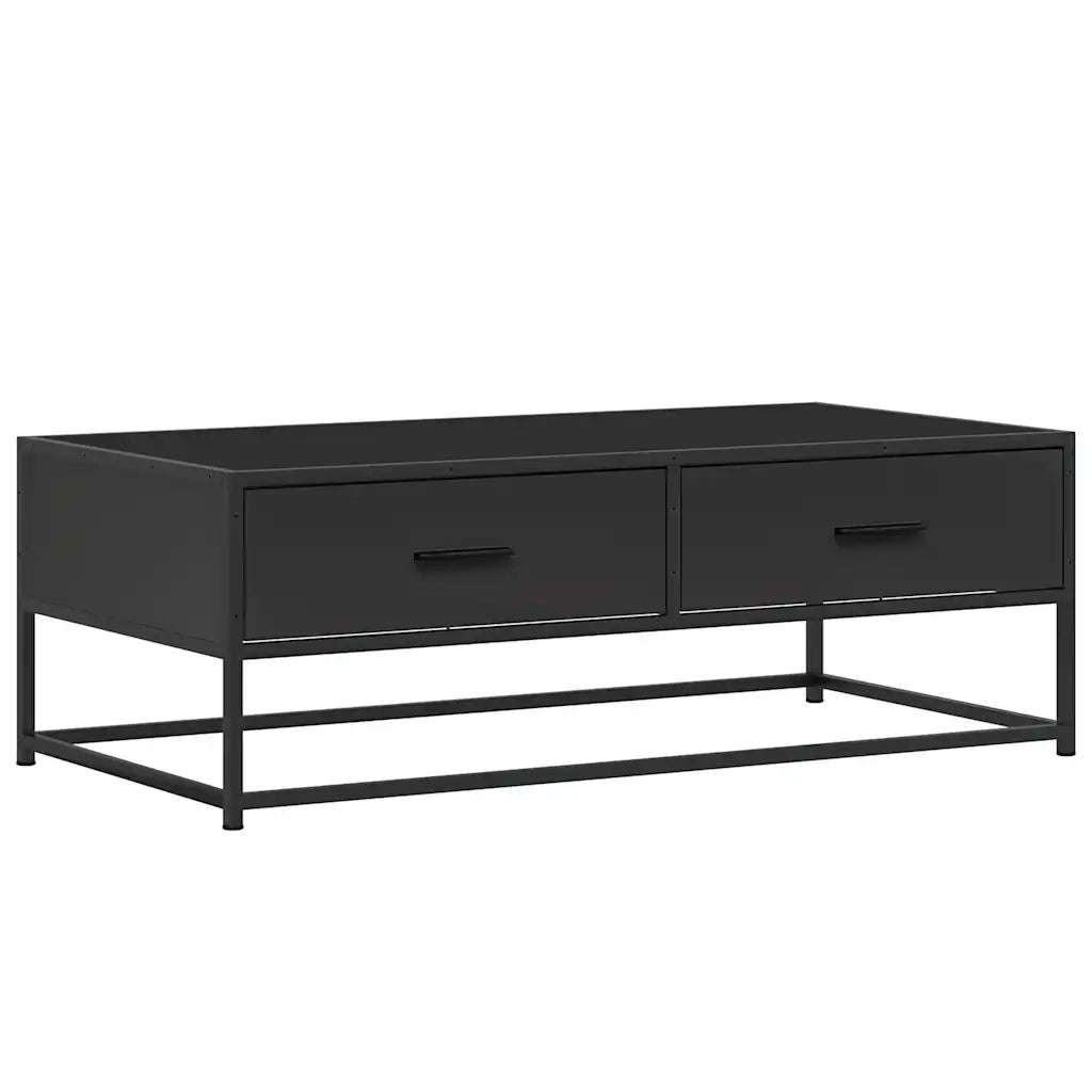 Tavolino Salotto Nero 100x50x35 cm Legno Multistrato e Metallo 848779