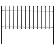 Recinzione Giardino con Punta a Lancia in Acciaio 1,7x0,8m Nera cod mxl 6570