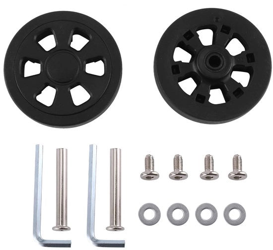 Ruote da bagaglio sostitutive 60 mm x 15 mm ruote da bagaglio sostitutive carrello da bagaglio ruote resistenti allo scorrimento ecocompatibili PU nero coppia