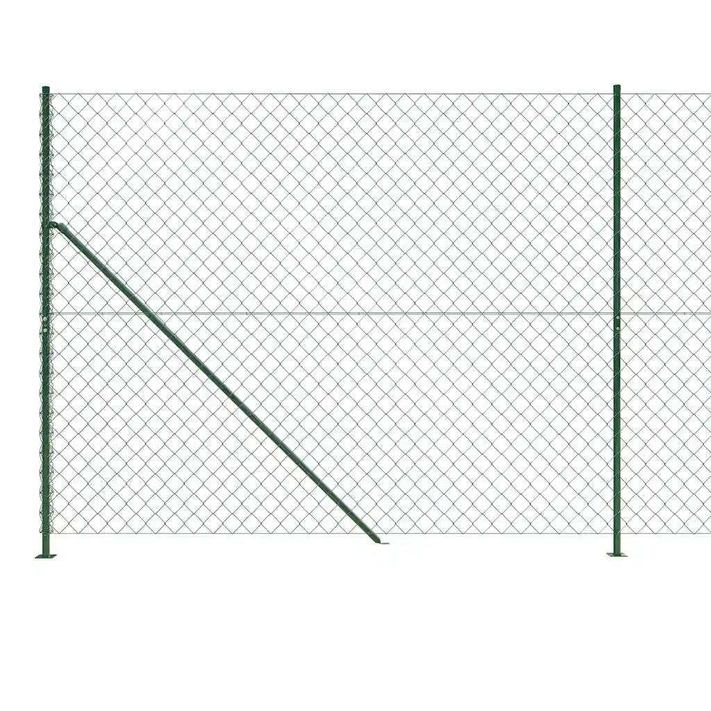Recinzione da Giardino | Recinzione a Rete con Flangia Verde 1,4x10 m