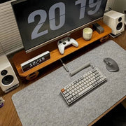 Sostegno per scrivania in velluto - 90 x 43 cm - cuscino per mouse - grande - sostegno per scrivania antiscivolo - sottopiano per tavolo - sostegno per scrivania per ufficio e casa (grigio chiaro)