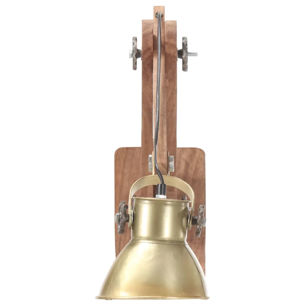 Lampada da Parete Stile Industriale Ottone Rotonda E27 320576