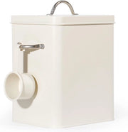 Contenitore di stoccaggio per detersivo 6,5 L, scatola di polvere di detersivo metallica, contenitore di stoccaggio per cibo per cani, cibo per gatti, chicchi di caffè (mat beige)