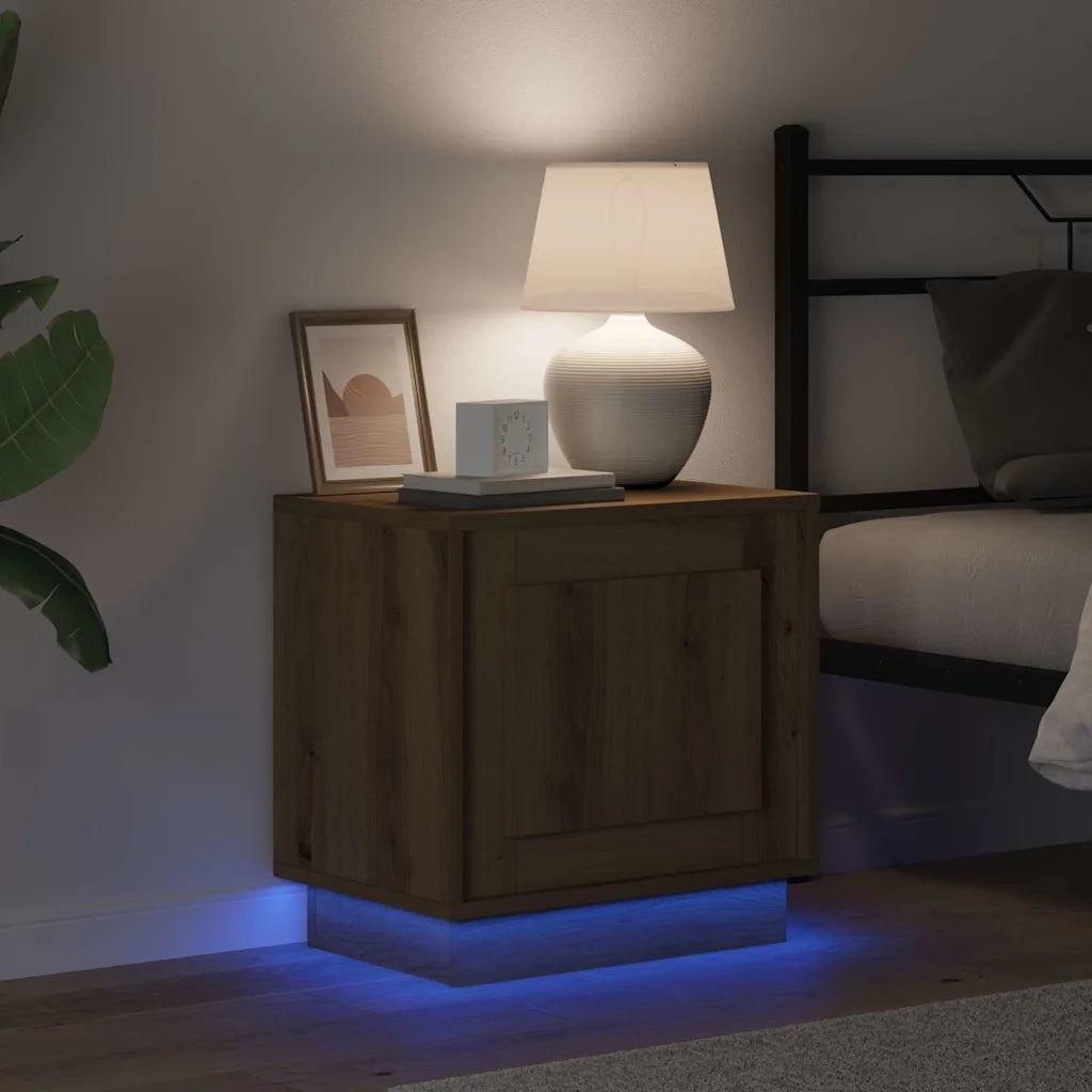 Comodino | Armadio da Notte | Mobiletto da notte Rovere artigianale 44 x 34,5 x 45 cm