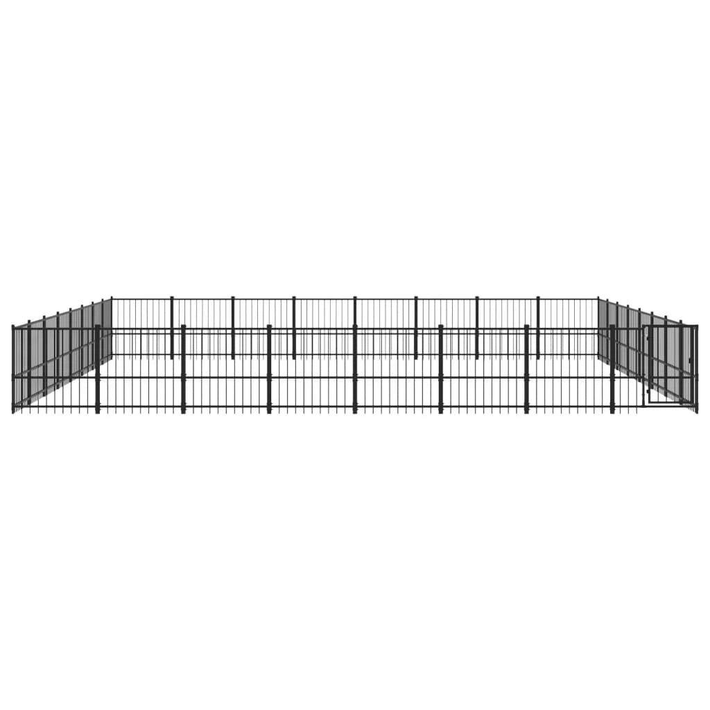 Gabbia per cuccia recinto per animali da esterno per cani in acciaio 60,22 m² nero 02_0041868