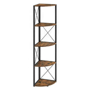 Scaffale angolare a 5 ripiani scaffale multifunzionale libreria portavasi per soggiorno bagno cucina camera da letto ufficio facile da montare marrone 12_0005617