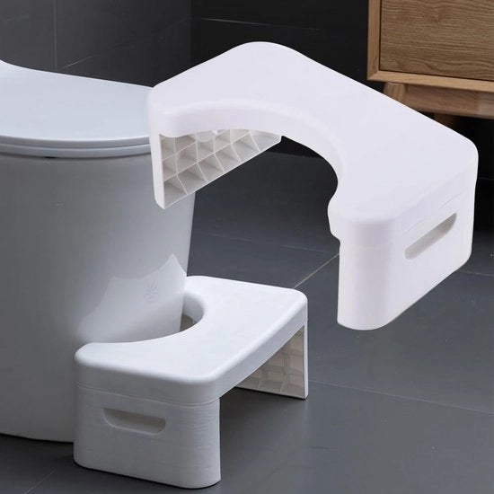 Toiletkrukje da 18 cm per adulti e bambini, rimovibile e staccabile, contenitore per la vasca da bagno per una corretta posizione seduta