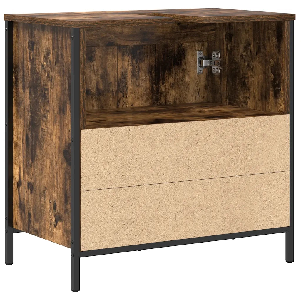 Mobile Lavabo da Bagno-Armadietto da bagno Rovere Fumo 60x34,5x60 cm