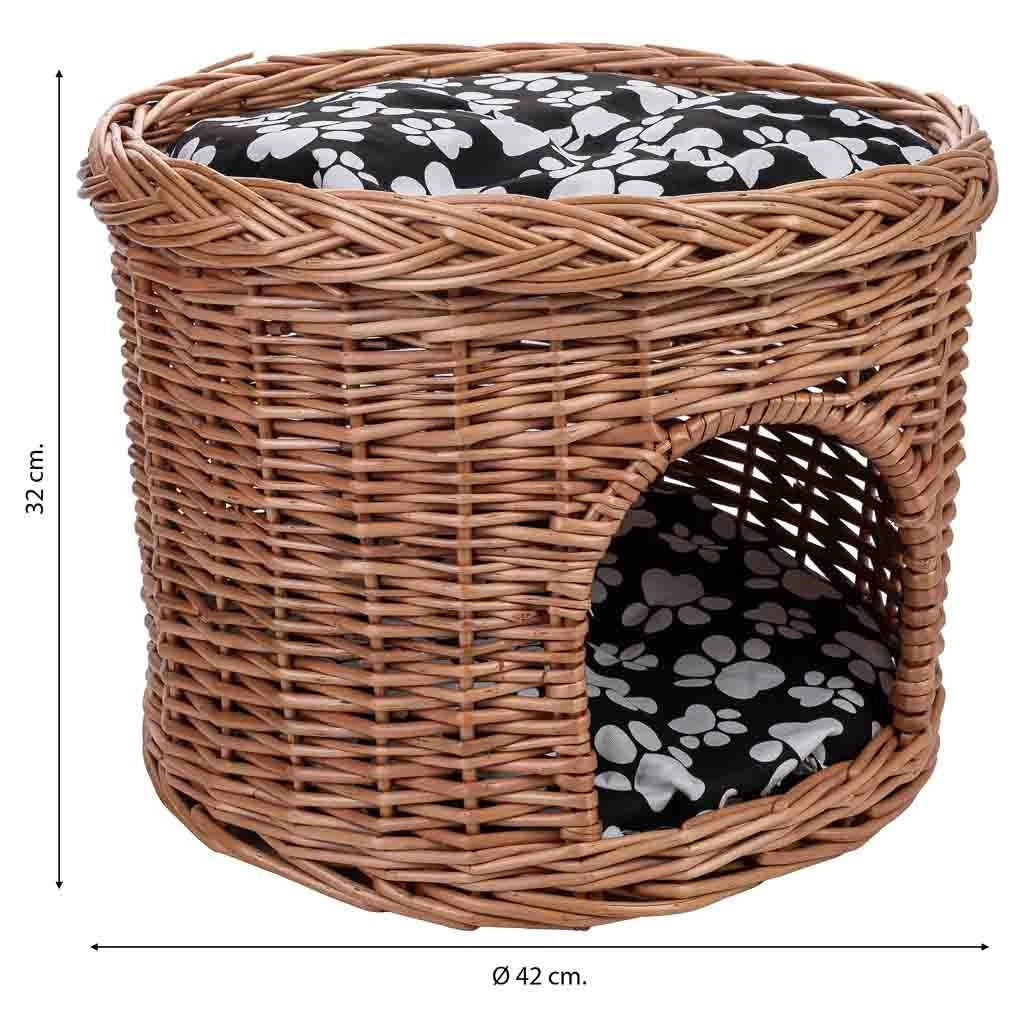 Cuccia in vimini per animali 42x42x32h cm