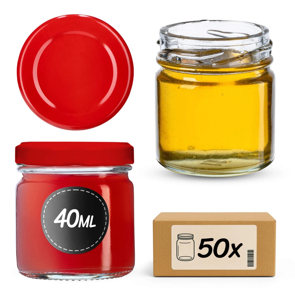 KADAX 50x Barattolo 40ml + Tappo Fi43 per Miele Spezie