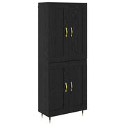 Credenza | Madia | Buffet da pranzo | Armadio da pranzo Rovere Nero 69,5 x 34 x 90 cm Legno multistrato