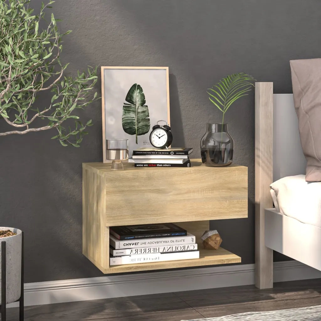 Comodini a Muro 2 pz Rovere Sonoma 810960