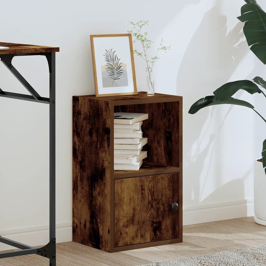 Libreria-Scaffale per Libri-Mobile di Stoccaggio Rovere Fumo 31x24x52 cm in Legno Multistrato