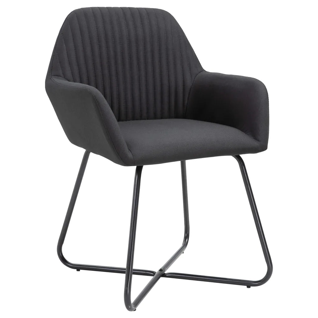 Sedie da Pranzo 4 pz Nere in Tessuto cod mxl 23706