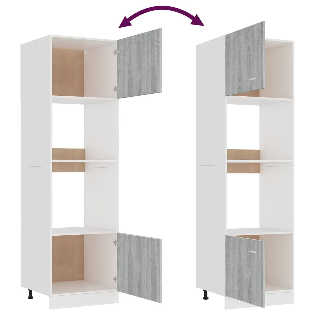 Armadio Microonde “Lyon” Grigio Sonoma 60x57x207 cm 815604