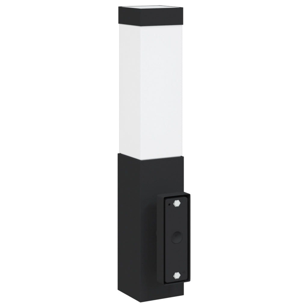 Luce da Parete Esterno con Sensore Nera Acciaio Inossidabile IP44