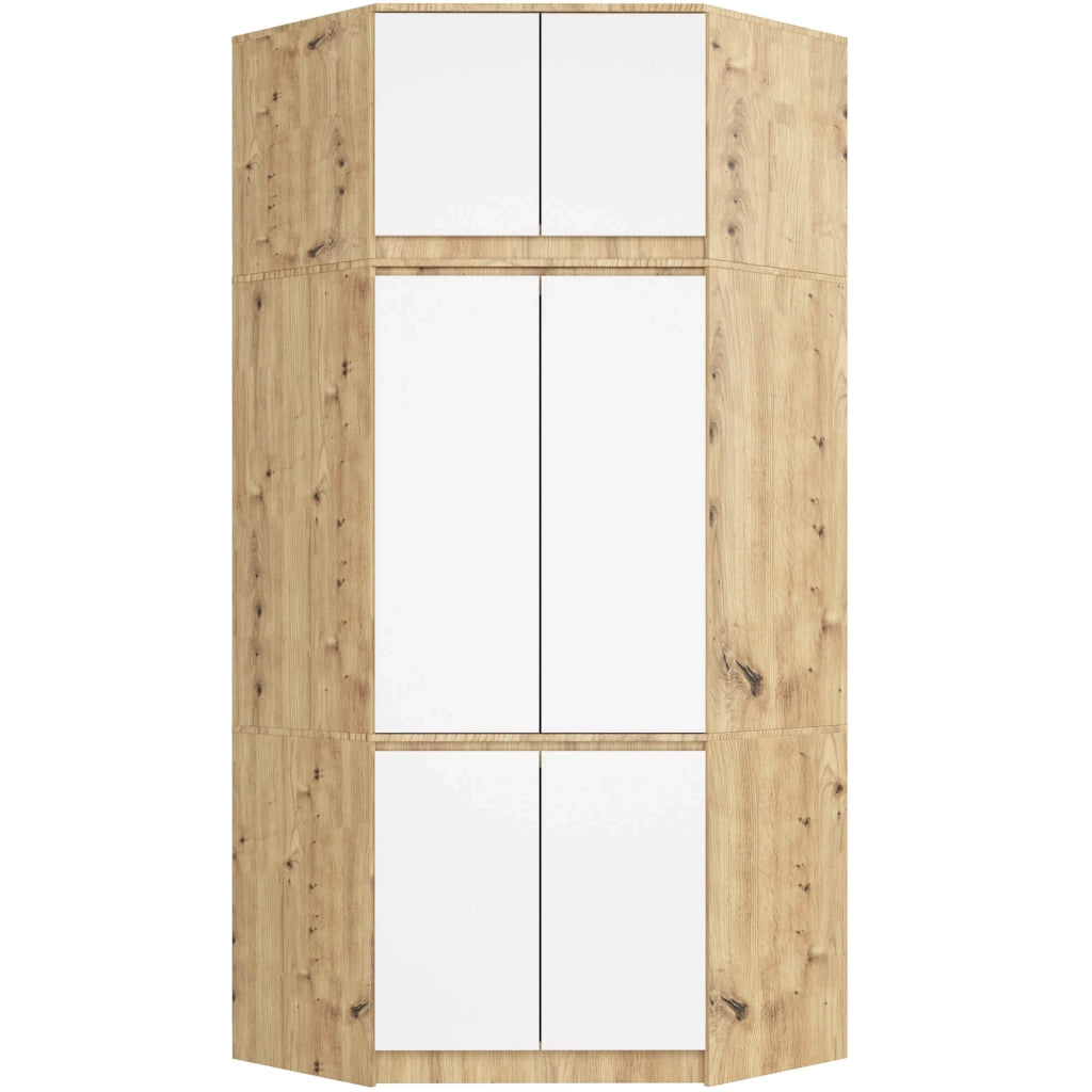 Sopralzo per armadio AKORD S100 Quercia Artisan 100 cm 2 ante inserto frontale Bianco100x50x55 cm