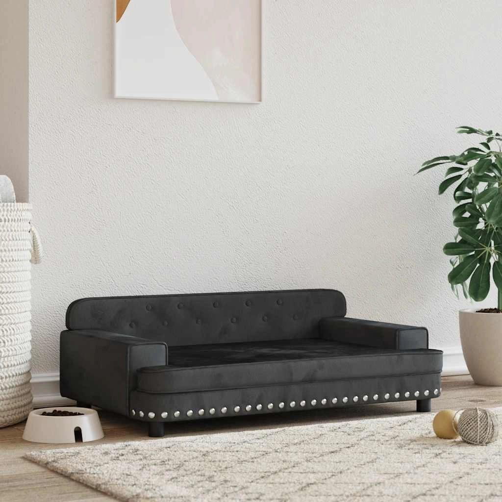 Lettino per Cani Nero 90x53x30 cm in Vellutocod mxl 119159