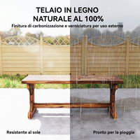 Panca da Giardino 2 Posti 114x40x46 cm Senza Schienale in Stile Rustico in Legno di Abete