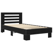 Letto singolo | Letto per adulti | Struttura letto con testata Rovere Nero 80 x 200 cm
