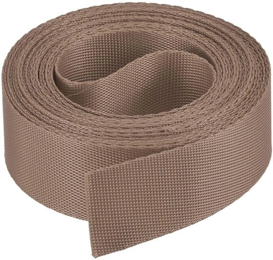 Cinturone per Zaino - Singolo - 2,5 cm - Cinghia in Nylon - 4 Metri - Marrone - Per Zaini - Cinturino per Bagagli