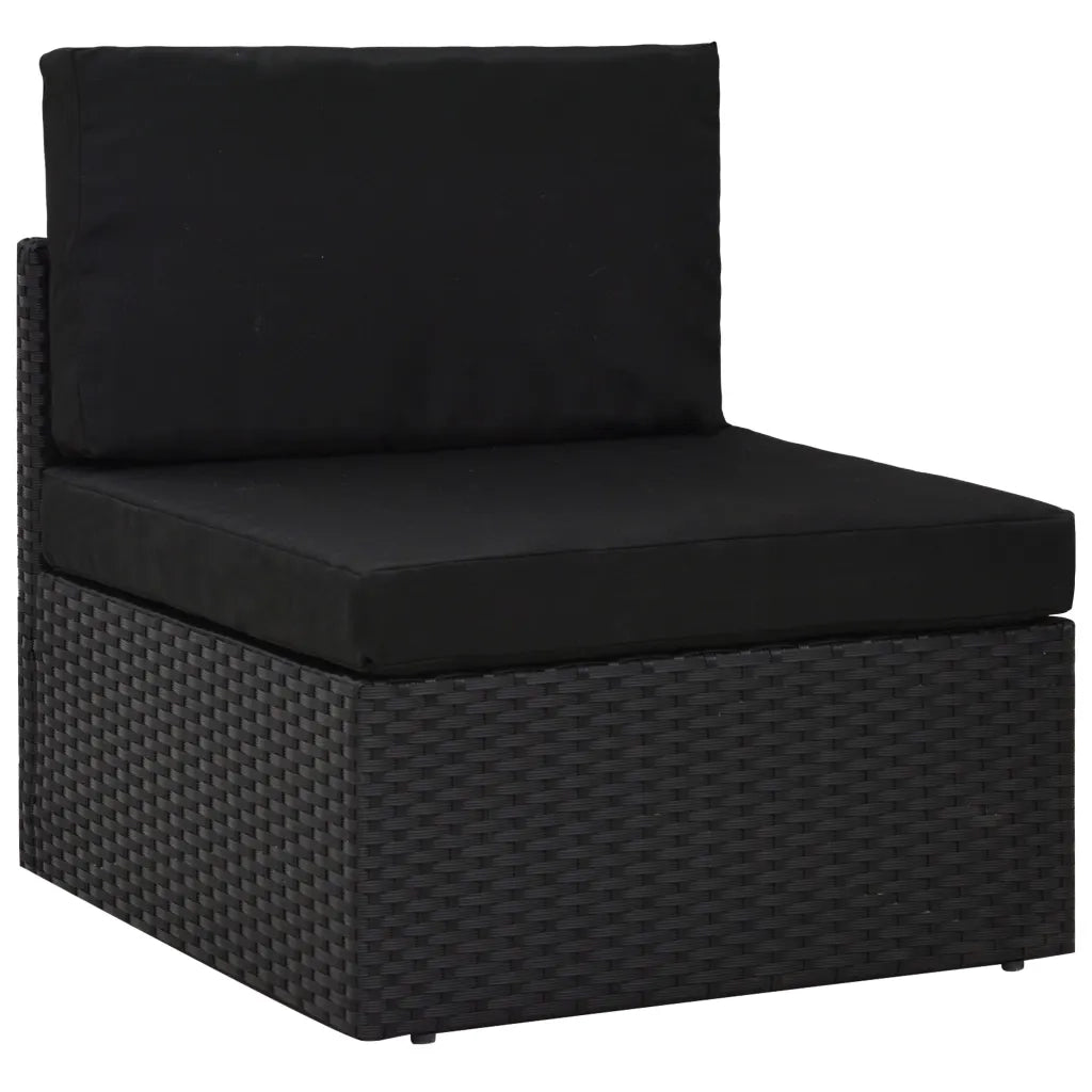 Set Divani da Giardino 7 pz in Polyrattan Nero 3054578