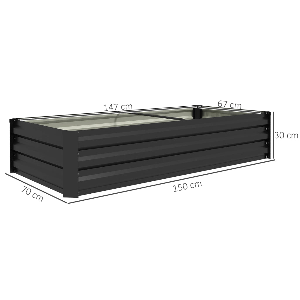 Vaso da giardino rettangolare in acciaio ¨C zephmum ¨C nero 100x50x30