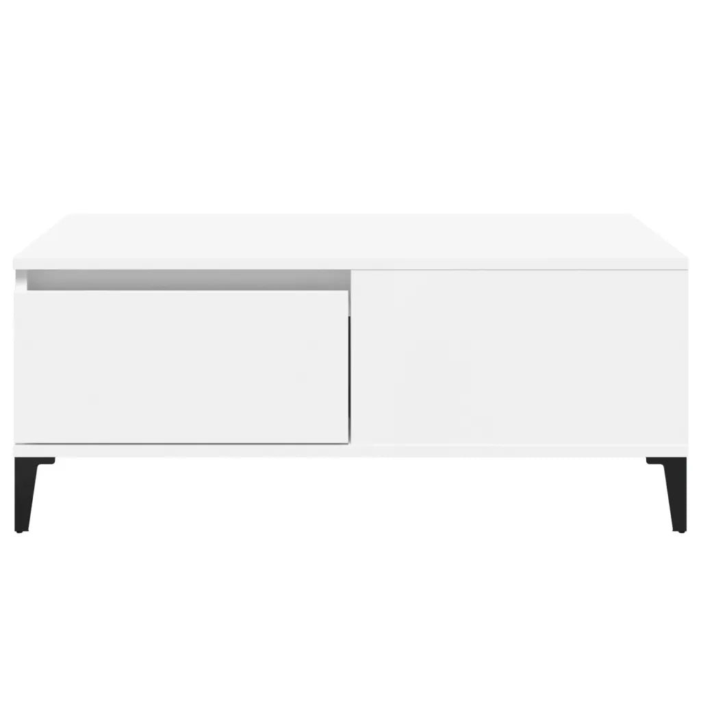 Tavolino da Salotto Bianco 90x50x36,5 cm in Legno Multistrato 821116