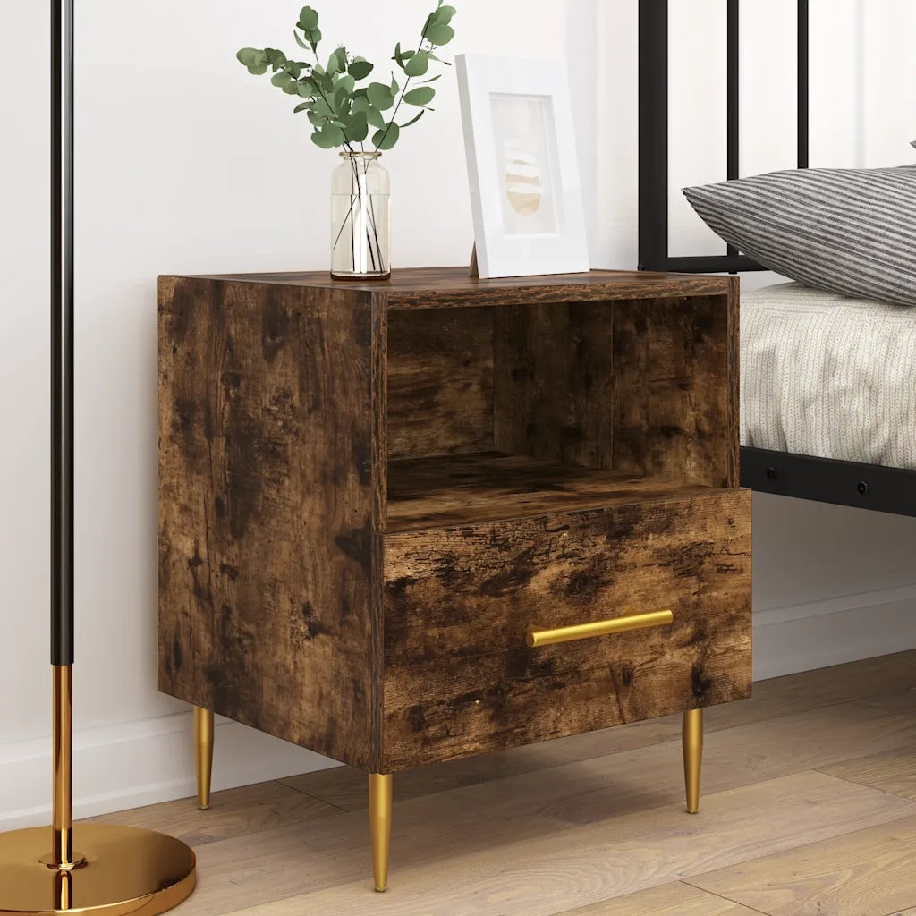Comodini 2 pz Rovere Fumo 40x35x47,5 cm in Legno Multistratocod mxl 81189