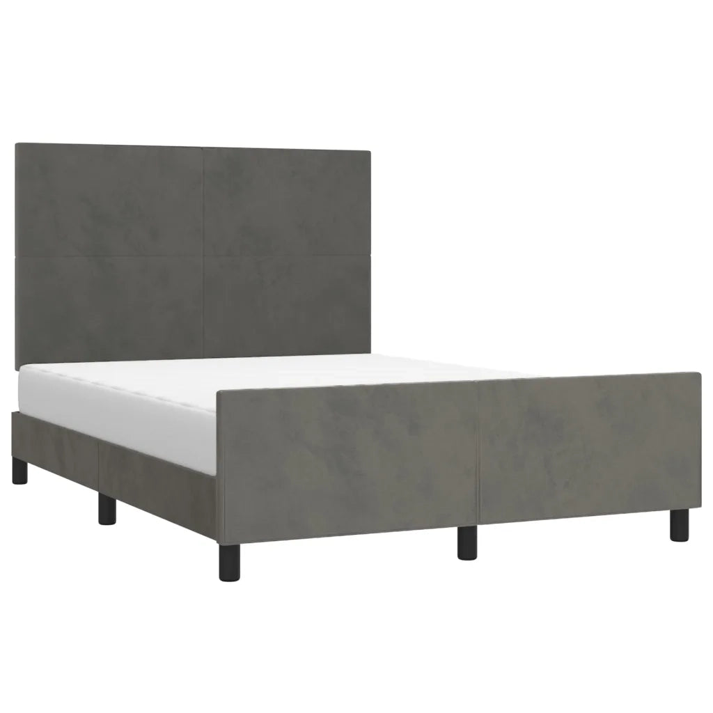 Giroletto senza Materasso-Struttura Letto Grigio Scuro 140x190 cm Velluto 190461