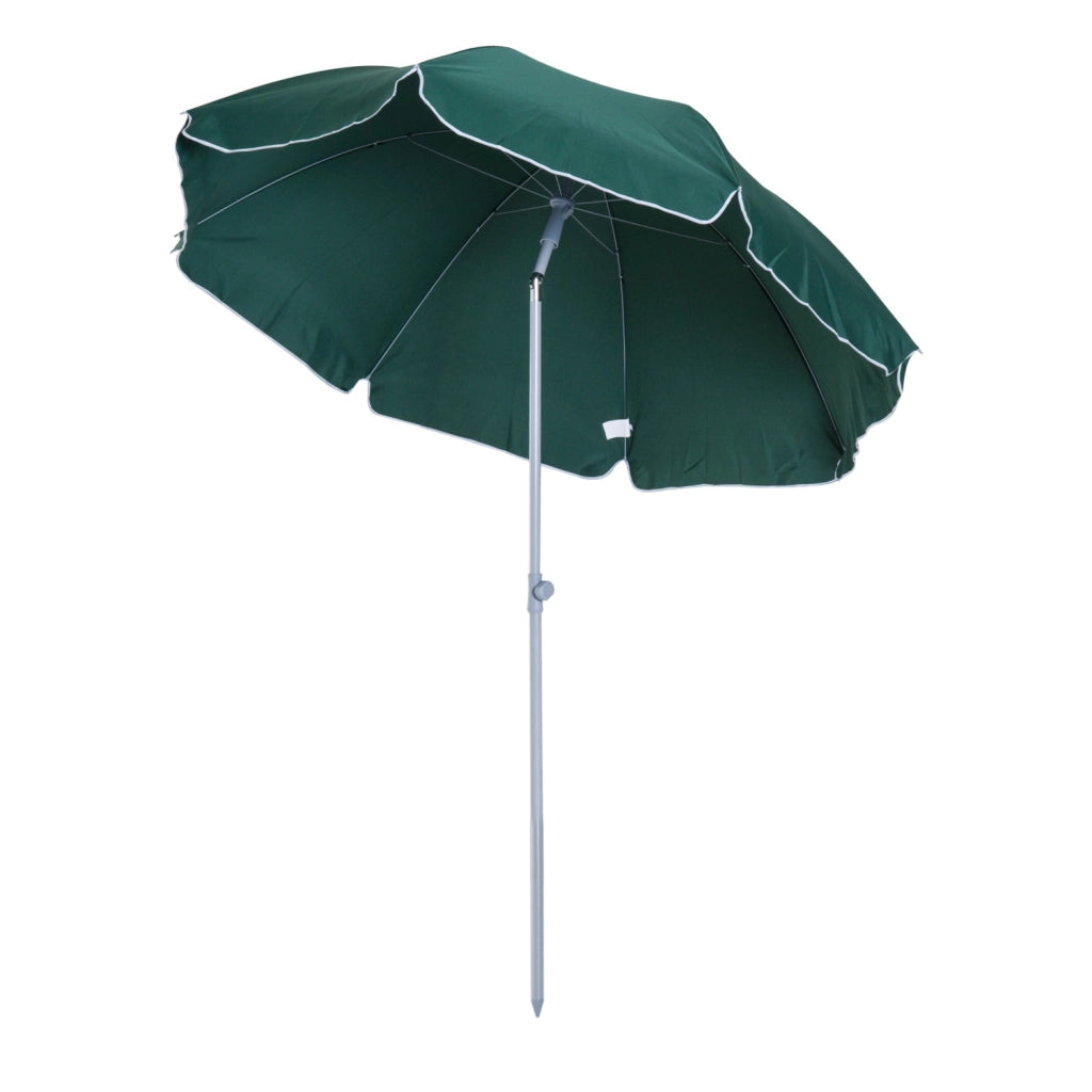 Ombrellone da Giardino Ø2,2 m Palo Ø28 mm in Metallo Tettuccio Inclinabile Verde scuro