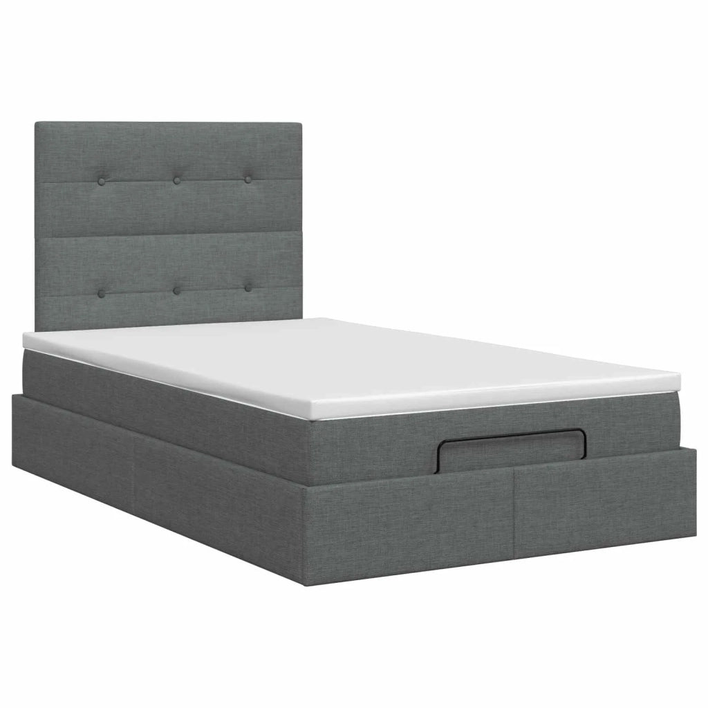 Letto ottomano con materasso Grigio Scuro 120 x 200 cm Tessuto 3457481