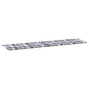 Cuscino per Panca | Cuscini per sedie a Quadri Grigi 200x50x4cm Tessuto Oxford
