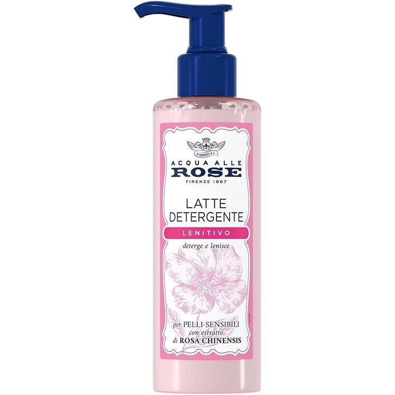 ACQUA ALLE ROSE LATTE DETERGENTE LENITIVO CON ESTRATTO DI ROSA CHINENSIS, IDEALE PER LE PELLI SECCHE O SENSIBILI 200 ML