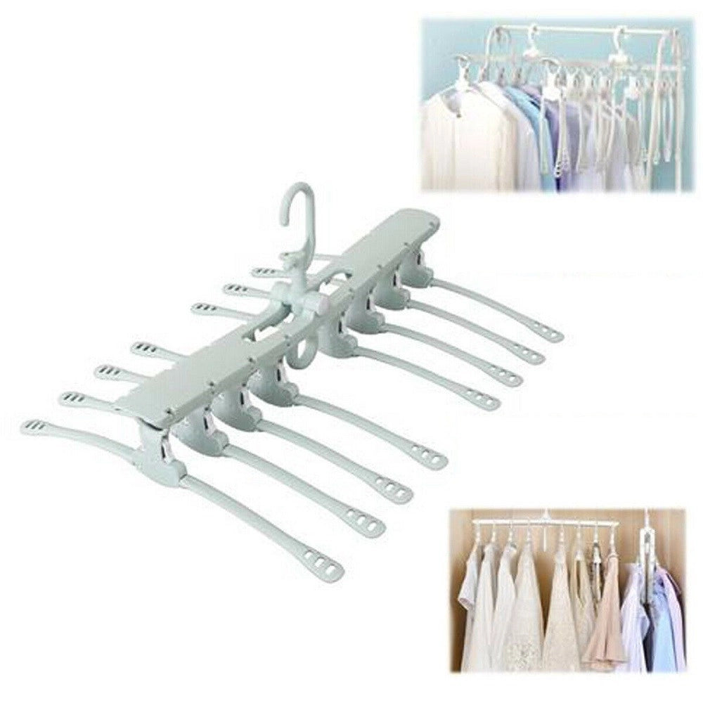 Trade Shop - Multi Grucce 8 In 1 Salva Spazio Appendiabiti Gruccia Organizza Armadio Casa 360 -