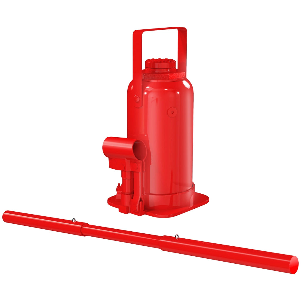 Cric a Bottiglia Idraulico 12 Tonnellate ¨C Zephmum ¨C Rosso, Lunghezza Maniglia 19-37 cm