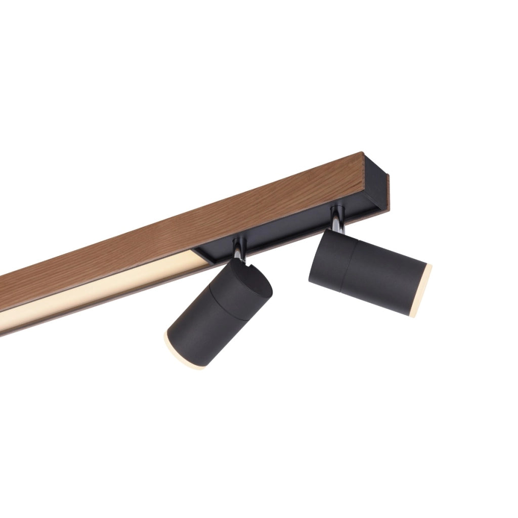 Plafoniera barra legno/nero 5 spot LED 25W Paul Neuhaus