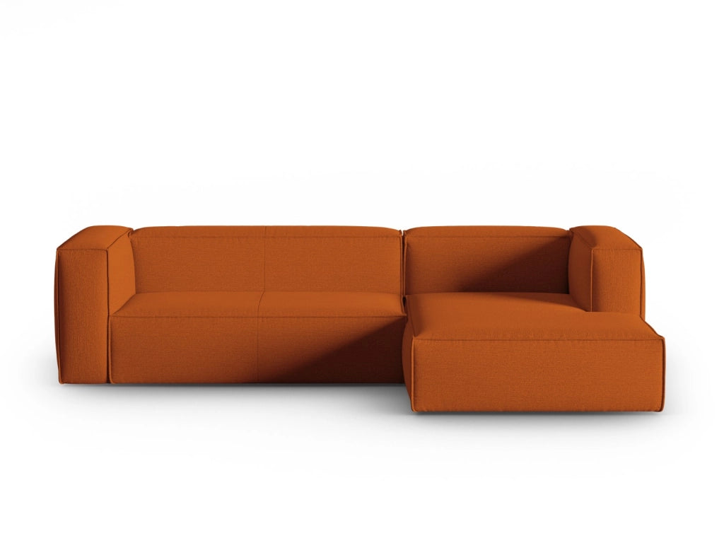 Cosmopolitan Design - Divano angolare destro "Mackay" 4 posti in velluto strutturato terracotta 