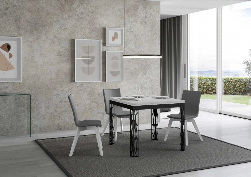 Tavolo Allungabile 90x90-180x78-80 cm Ghibli Libra Bianco Frassino
