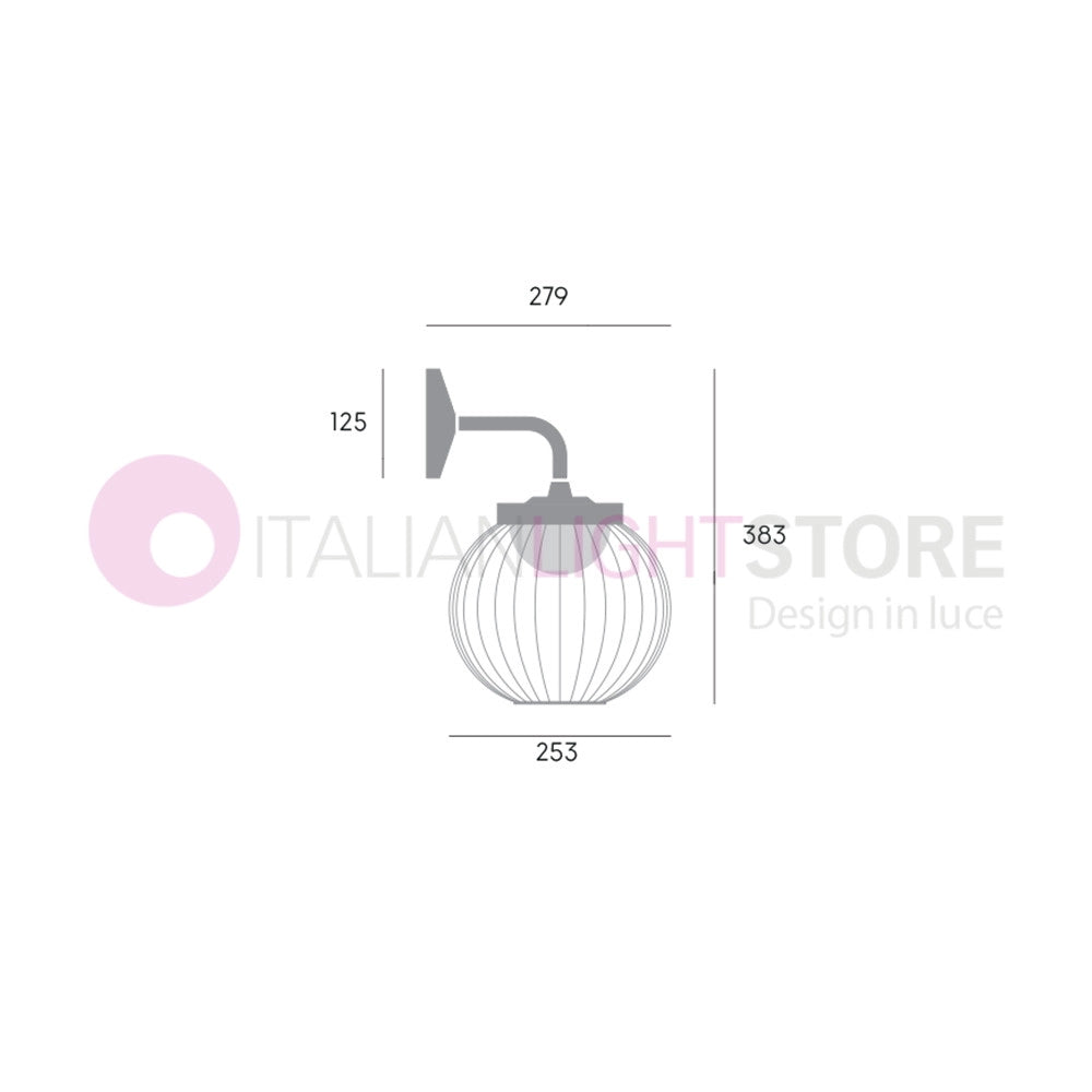 CAGE NERO Lampada LED da Parete per Esterno Design Moderno