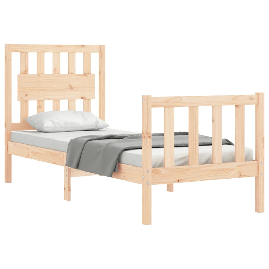 Giroletto con Testiera Small Single-Struttura Letto in Legno Massello 134535