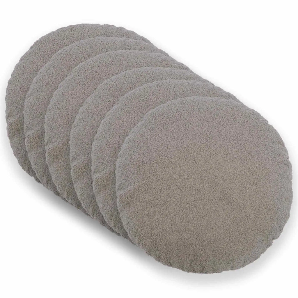 Federa 6 pcs HEERLEN Grigio Chiaro Ø 30 cm Bouclé 921970