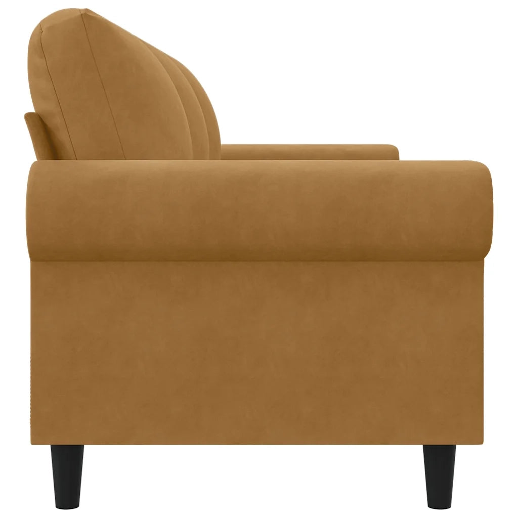 Divano | Divano da soggiorno | Sofa a 3 Posti Marrone 180 cm in Velluto