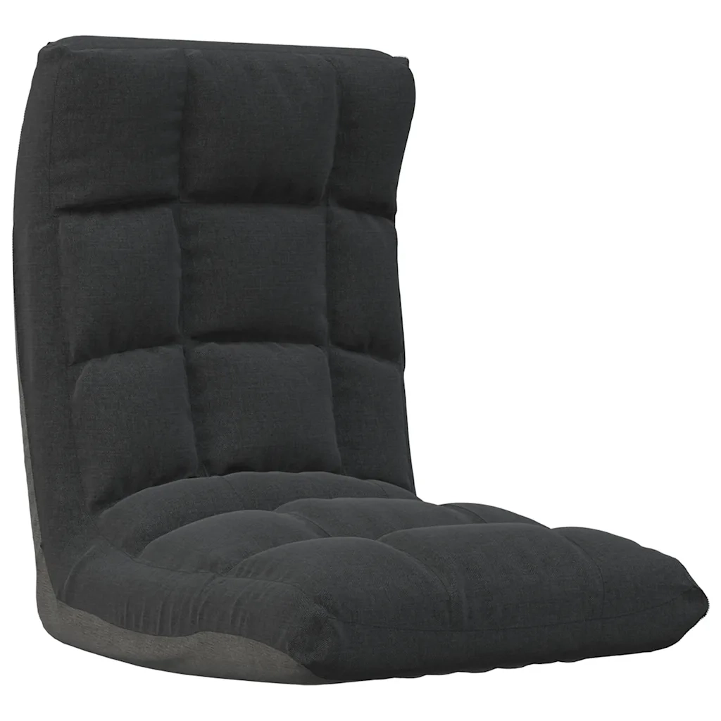 Sedia da Pavimento Pieghevole Nera in Tessuto CFW4249187