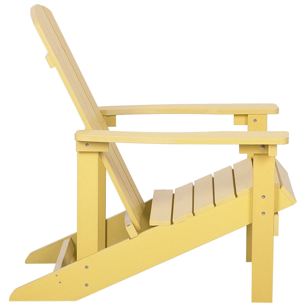 Sedia da giardino in plastica gialla in legno resistente agli agenti atmosferici in stile moderno