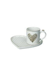 Tazza e vassoio tete a tete amore mio cuori