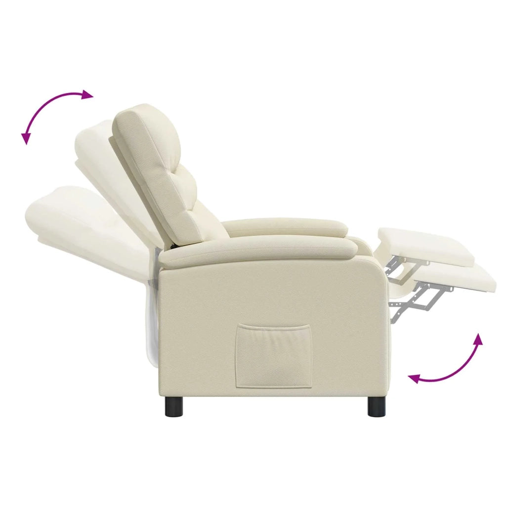 Divano Sedia-Poltrona reclinabile Crema Similpelle 974955