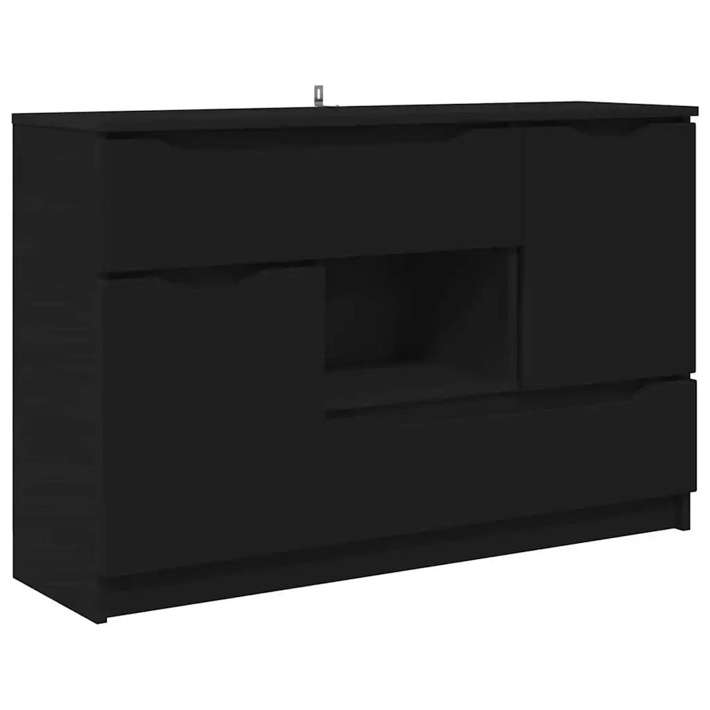 Credenza con cassetto Nero 100 x 30 x 65,6 Legno multistrato 888788